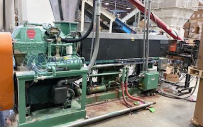 3.5″ Sterling Extruder, 30:1 L/D, 150 HP, DC Drive, Year 1991