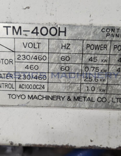 Image of 400 Ton, Toyo, TM- 400H Injection Molder