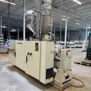 75mm Krauss Maffei Twin Screw Extruder, Model KMD 75/32